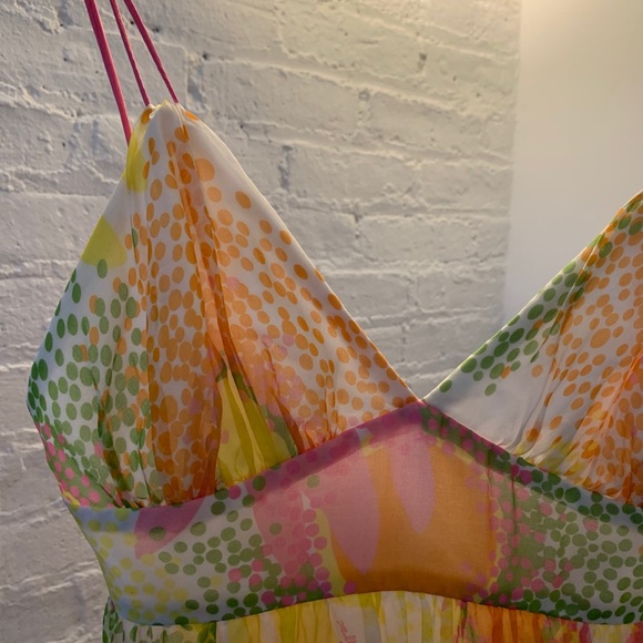 Milly Floral Silk Chiffon Dress - Size 2 - Picture 1 of 10